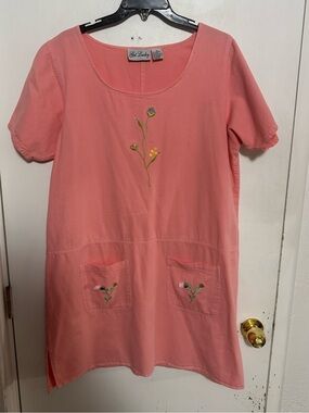 Vintage get lucky pink denim dress 1990s